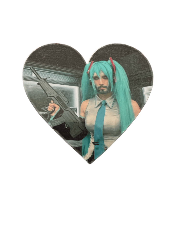 Image of mikuno$ heart sticker (bbno$ cosplaying hatsune miku)