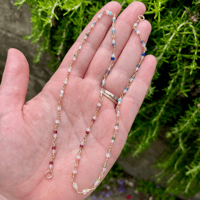 Image 1 of Moonstone Rainbow Gemstone Chain