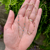 Image 1 of Gold Rainbow Gemstone Chain