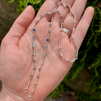 Image 1 of Silver Rainbow Gemstone Chain