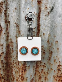Wooden Blue Spot Studs