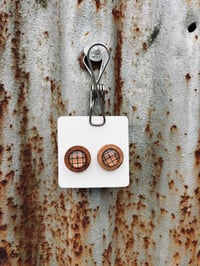 Orange Plaid Wooden Studs