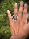 Flower concho Sonoran Gold  turquoise ring 