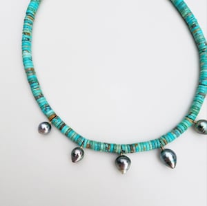 Turquoise & Tahitian Pearl Necklace