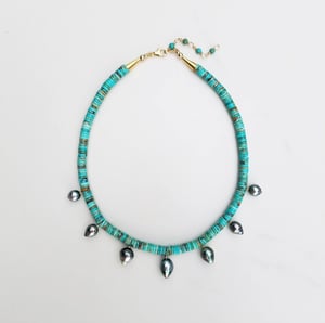Turquoise & Tahitian Pearl Necklace