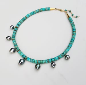 Turquoise & Tahitian Pearl Necklace