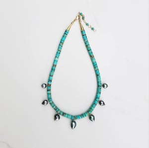 Turquoise & Tahitian Pearl Necklace