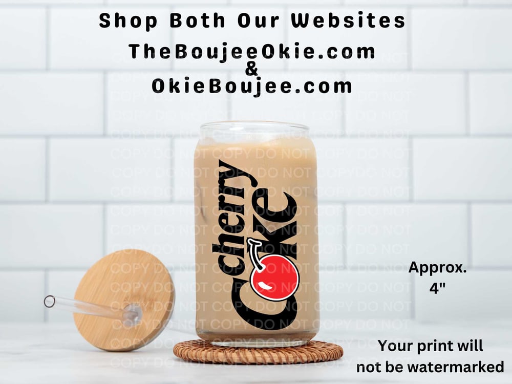 Image of Cherry Coke Uv Dtf Decal T10