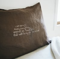 Image 1 of hand stitched chocolate standard stitched pillow case 