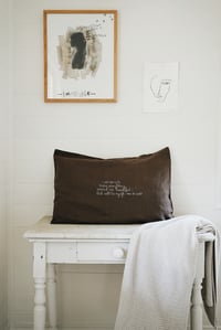 Image 2 of hand stitched chocolate standard stitched pillow case 