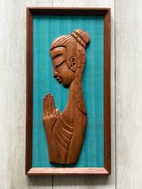 Image 3 of Pair of Mid Century Teak Carvings, Framed, 1960s