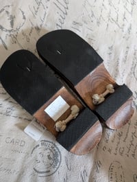 Image 2 of Wood Geta (Star print)