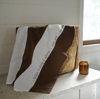 Image 2 of chocolate brown + white stripe