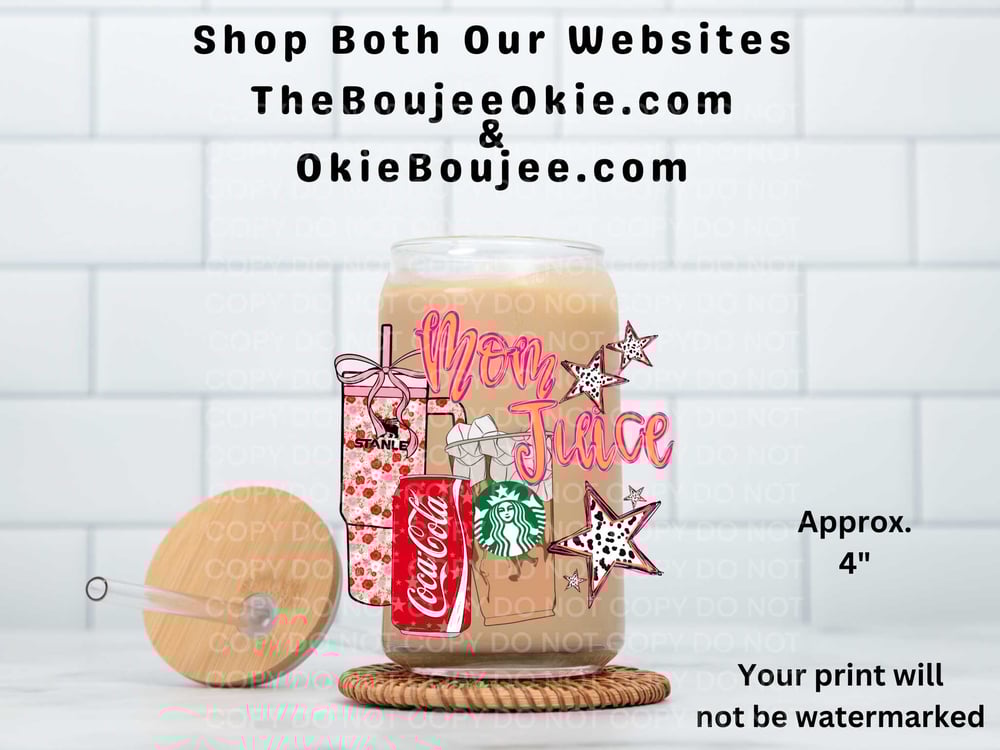 Image of Stanley Coke Starbucks Mom Juice  Uv Dtf Decal D2115