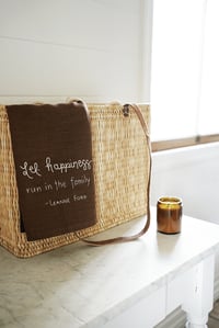 choc brown hand stitched t-towel {1 left}