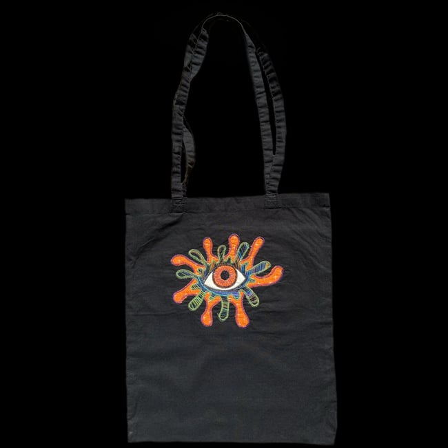 Eye Splat Tote | Green and Orange | Chaotic Happy Collab
