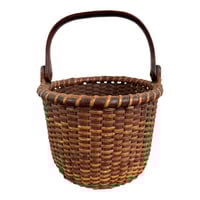 Image 1 of Rare Diminutive Antique Nantucket Lightboat "One Egg" Basket