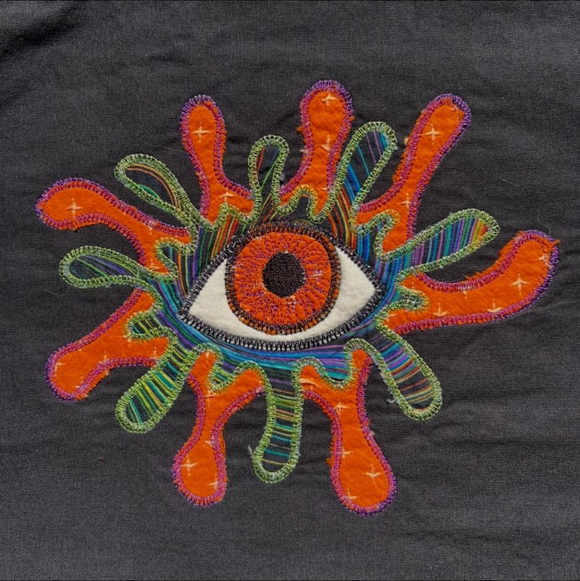 Eye Splat Tote | Green and Orange | Chaotic Happy Collab