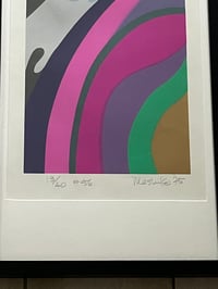 Image 4 of 1970s Mashiko Kimura Original Serigraph #56, Signed and Date '75, Numbered 13/40, Framed