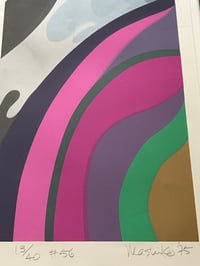 Image 5 of 1970s Mashiko Kimura Original Serigraph #56, Signed and Date '75, Numbered 13/40, Framed