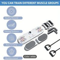Image 2 of 1-Set White Aluminum Fitness Board with Push-Up Handles, Plank Support, and Knee Raise - 