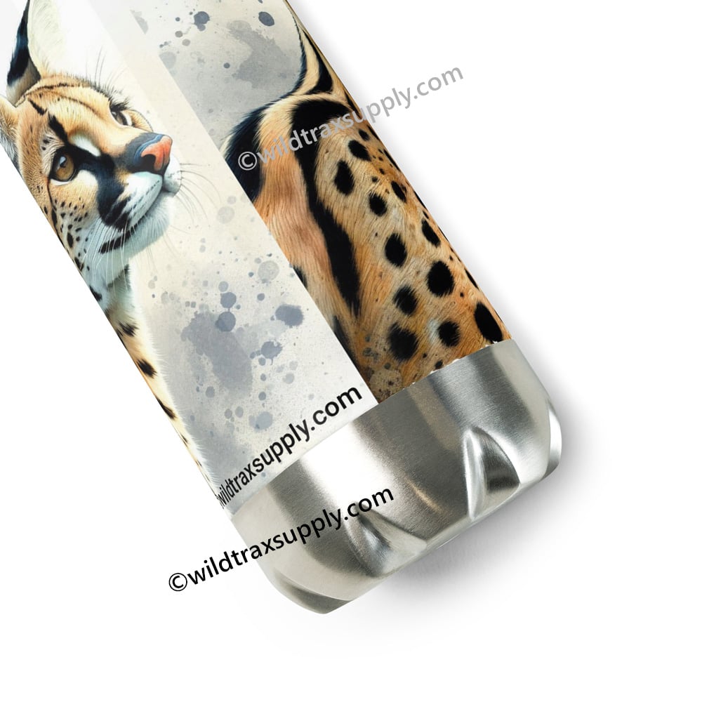African Serval 17 oz Stainless steel water bottle