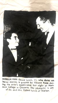 Image 2 of David Lynch meets Vincent Price t-shirt