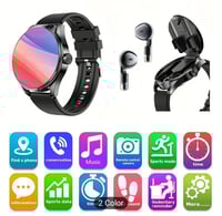 Image 3 of 2-In-1 Headphones & Watch - Casual Digital Sports Design, 1.46" HD Display, NFC, Multi-UI Interface,