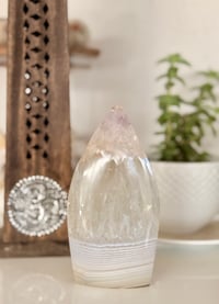 Image 1 of LACE AGATE- CLEAR UARTZ - AMETHYST TEAR DROP