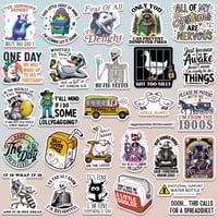 Image 2 of 200 PCS Funny Holographic Stickers for Adults - Waterproof Vinyl Sarcastic Meme Decals