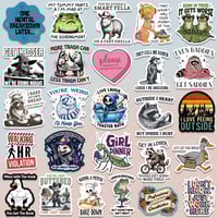 Image 3 of 200 PCS Funny Holographic Stickers for Adults - Waterproof Vinyl Sarcastic Meme Decals