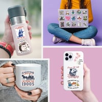 Image 4 of 200 PCS Funny Holographic Stickers for Adults - Waterproof Vinyl Sarcastic Meme Decals