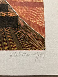Image 5 of Charlotte Klebanoff Original Block Print 'Tapestry', Signed, Circa 1970