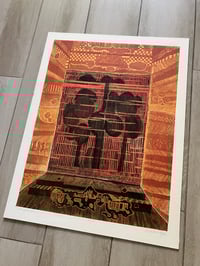 Image 3 of Charlotte Klebanoff Original Block Print 'Tapestry', Signed, Circa 1970