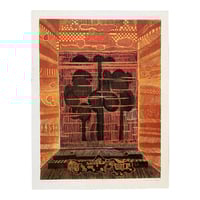 Image 1 of Charlotte Klebanoff Original Block Print 'Tapestry', Signed, Circa 1970