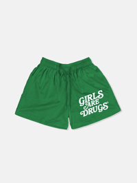 GIRLS ARE DRUGS® MESH SHORTS - KELLY GREEN
