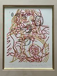 Image 2 of David Salle Original Block Print, Signed, 235/500, Nicely Framed in Gold Leaf