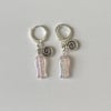 'swirl fish' silver huggie hoop earrings