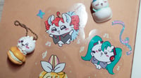 Image 2 of chiikawa x vocaloid transparent stickers