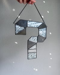 Image 4 of Tipper Stained Glass Wall Piece ? Question Mark – Silver
