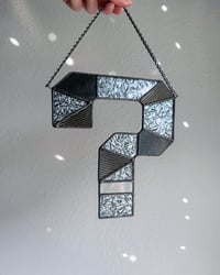 Image 2 of Tipper Stained Glass Wall Piece ? Question Mark – Silver