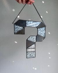 Image 3 of Tipper Stained Glass Wall Piece ? Question Mark – Silver