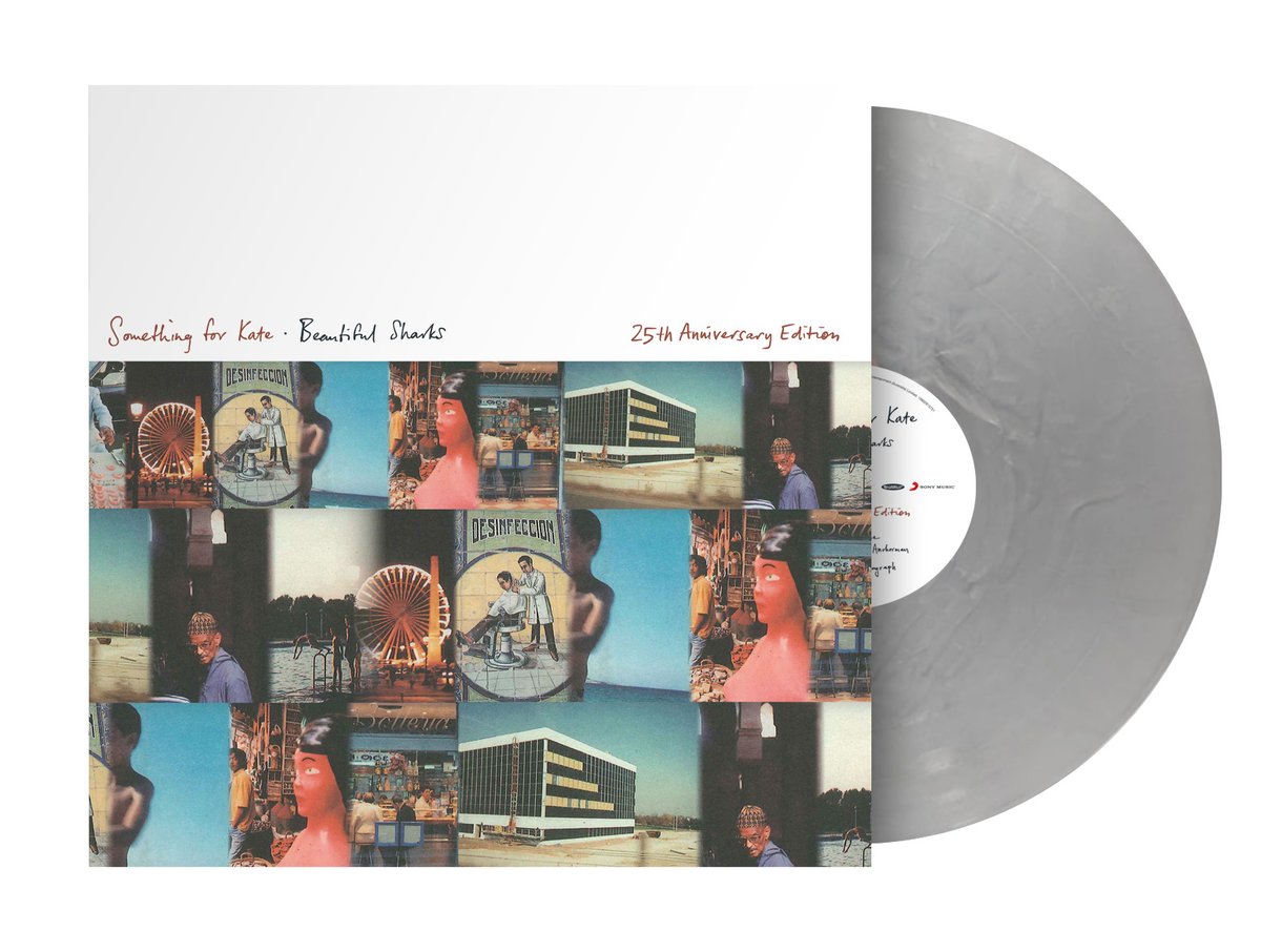 Image of Something for Kate - 'Beautiful Sharks 25th Anniversary ltd edition silver vinyl LP' signed