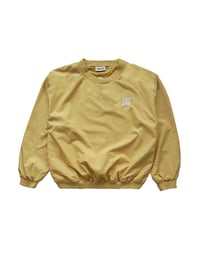 Image 1 of "Big M" Nylon Pullover Crewneck Butter Yellow/ Cream Embroidery