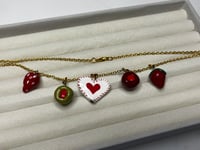 Image 2 of Fruity Heart Charm Necklace