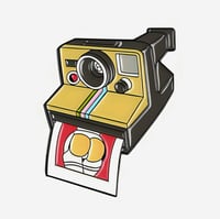 Image 1 of Polaroid Camera Taking A Photo Of A Nice Round Booty In Lingerie Enamel Pin