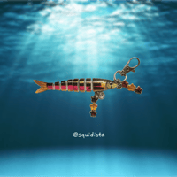 MINI pink and black banded trout keychain