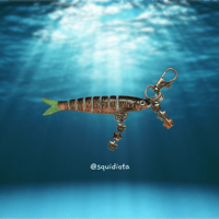 MINI red and green trout keychain