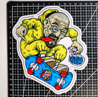 Image 2 of Large Breaking Bad Heisenberg Walter White On A Polos Hermanos Skateboard Matte Vinyl Sticker