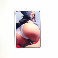 Image 1 of Smiling Beauty Shows Off Her Round Booty Matte Vinyl Sticker